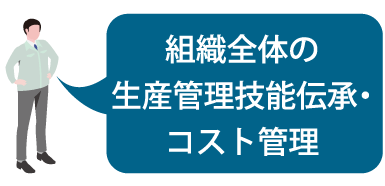 組織全体の生産管理技能伝承・コスト管理